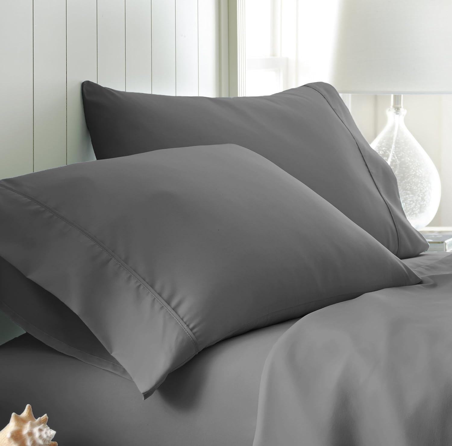 ienjoy 家居系列高级超柔软枕套 灰色 king ieh-pillowcase-king-gray